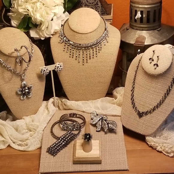 Black & Clear Rhinestone 11-Item Jewelry Bundle - Picture 1 of 16